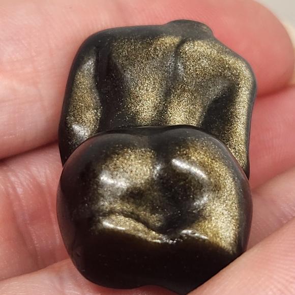 Reserved! Gold Sheen Obsidian Mothers Body Pregnant Crystal Carving. - Picture 4 of 8